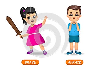 Example of opposite adjectives word for kids