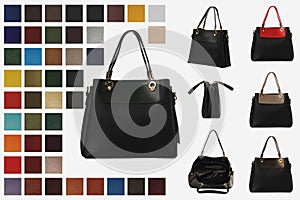 An example of a photo catalog of women`s handbags