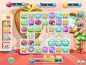 Example of the playing field and the user interface for the game