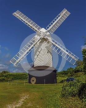 An example of a post windmill on the South Downs near Brighton, UK
