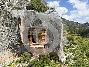 Example of rock tomb in Mugla region