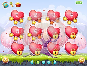 Example of selection of levels on the topic Valentine's Day