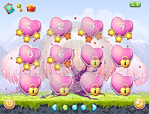 Example of selection of levels on the topic Valentine's Day