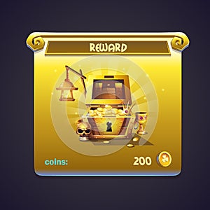 Example of a window in a computer game rewards