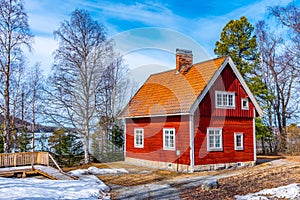 Examples of rural architecture in the Jamtli open-air museum in Ostersund, Sweden photo