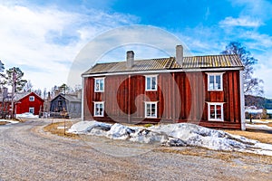 Examples of rural architecture in the Jamtli open-air museum in Ostersund, Sweden photo