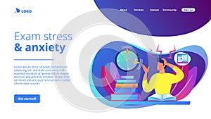 Exams and tests concept landing page