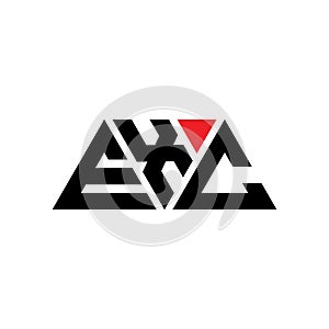 EXC triangle letter logo design with triangle shape. EXC triangle logo design monogram. EXC triangle vector logo template with red