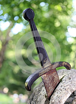 Excalibur the famous sword in the stone