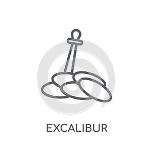 Excalibur linear icon. Modern outline Excalibur logo concept on