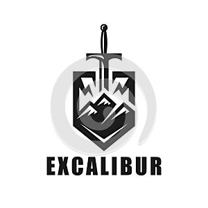 Excalibur sword in rock logo photo