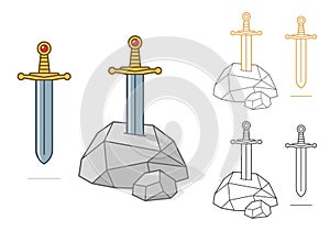 Excalibur theme sword and stone