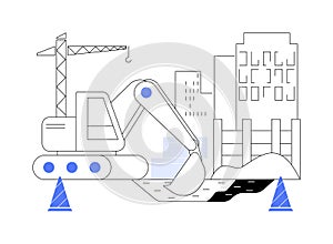 Excavate foundations abstract concept vector illustration.