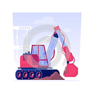Excavate foundations isolated concept vector illustration. photo