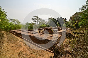 Excavated brick structure found at Ratnagiri Buddhist Excavation Site, India.