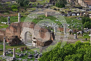 Excavated parts of the ancient Roman Forum
