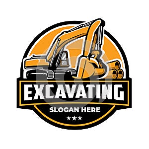 Excavating company emblem logo vector. Best for excavating related industry