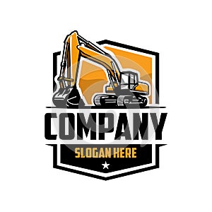 Excavating company ready made emblem logo template