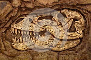 Excavating dinosaur fossils simulation in the park