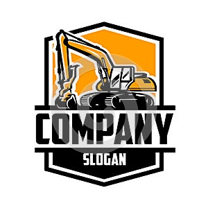 Excavating land clearing constructing ready made logo