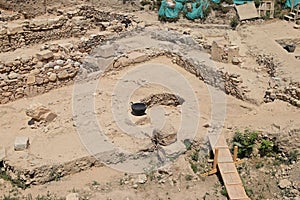 Excavation at archaeological site