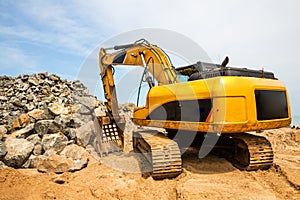 Excavation mashine works in a quarry