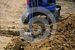 Excavation a trench for the foundation