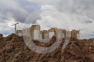 Excavation work during the construction of new housing