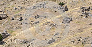 excavations of ancient settlements, top view