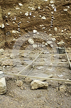 Excavations archaeological earth