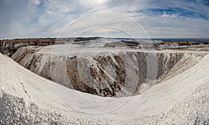 Excavations in chalky quarry, Voronezh Region, Russia