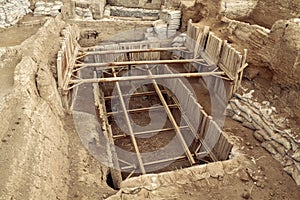 Excavations of Site of Catalhoyuk. It was a huge Neolithic and Chalcolithic settlement in southern Anatolia, Turkey