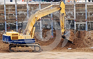 Excavator in action