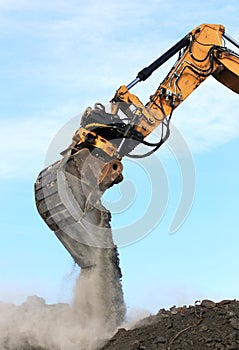 Excavator arm in action