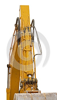 Excavator arm on white