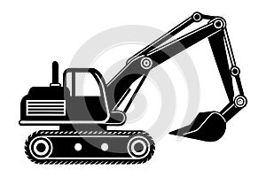 Excavator Black and White vector