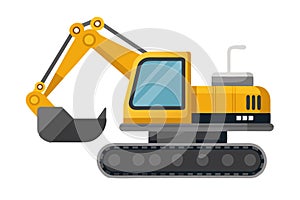 Excavator Black and White vector