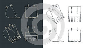 Excavator bucket drawings