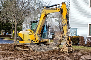 Excavator bulldozer Backhoe heavy machinery home improvement works