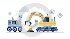 Excavator Construction Machine, Building and Development, vector design Generative AI