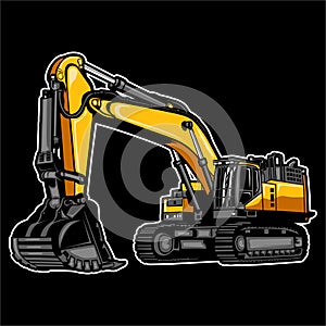 Excavator Machine Construction Vector Gear