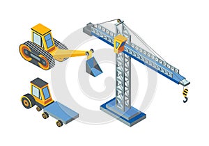 Excavator Construction Machinery, Lifting Crane