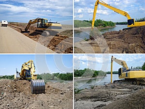 Excavator on construction site