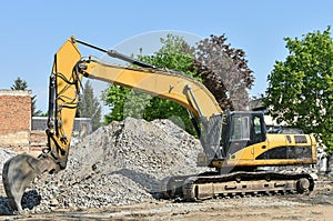Excavator at the construction site