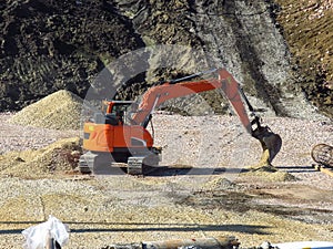 Excavator on the construction site