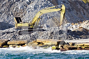 Excavator at construction site