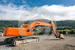 Excavator at construction site