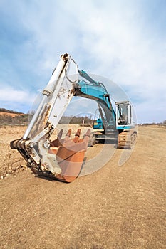 Excavator on construction site