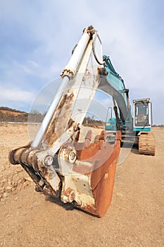 Excavator on construction site