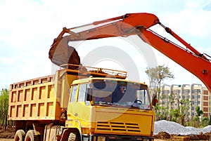 Excavator on a construction site